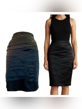 KOPA Black ruched pencil skirt size medium